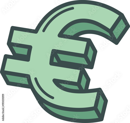 Stylized modern 3d yen illustration