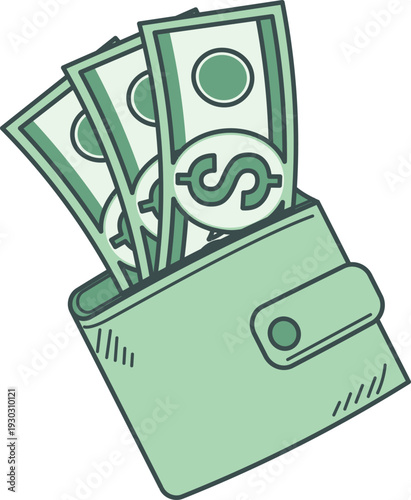 Mint green dollar sign icon