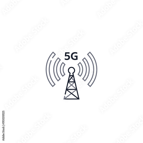 A 5g tower with radio waves