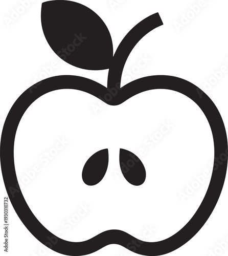 Black apple with leaf and stem fruit food healthy