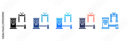 Security Checkpoint icon sheet multiple style collection