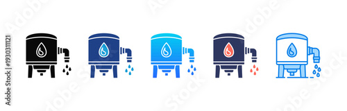 Water Treatment icon sheet multiple style collection