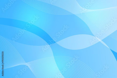 青いグラデーションと流線が重なるエレガントな抽象背景デザイン