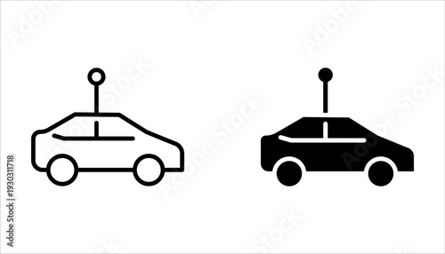 RC car icon set, Remote Control, Racing Cars on white background