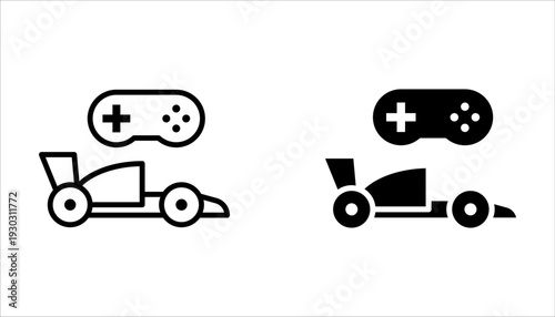 RC car icon set, Remote Control, Racing Cars on white background