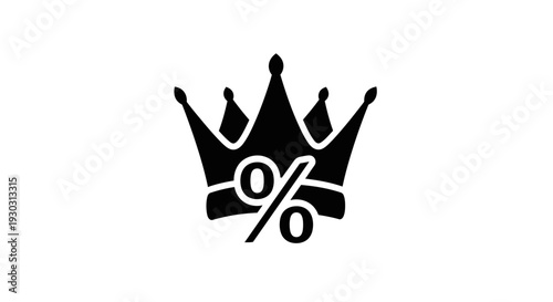 Zero Percent Crown Icon: Symbol of Free or Discounted Royal Offer