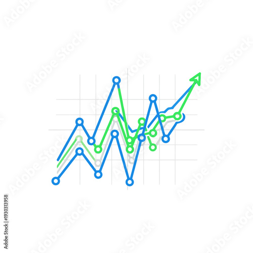 A line graph showing an upward trend with multiple lines