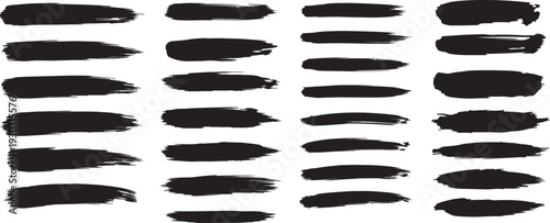 Collection of black brush strokes on white background