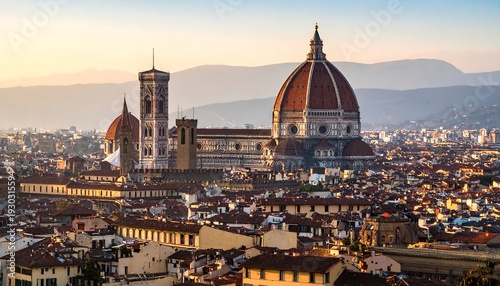 Florence at Dawn - A Stunning View of the Duomo and Cityscape.
