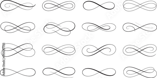 Infinity symbols in black on white background