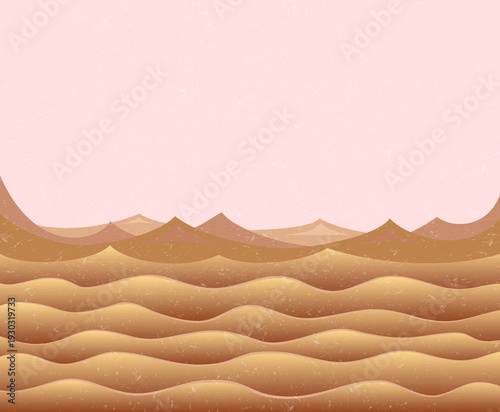 The desert landscape with sand.
