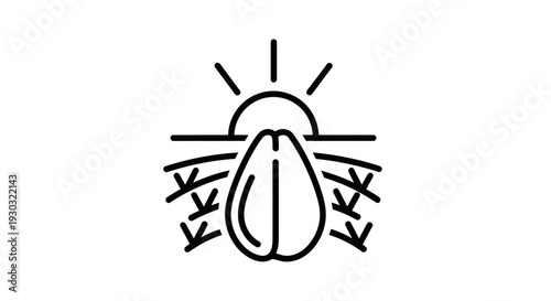 Seed Growing in Sun, Agriculture Concept, Farming Icon
