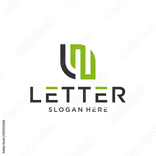 Creative, modern, elegant, trendy, unique, and artistic green, grey, and white initial letter LN NL L N icon logo design template. Creative initial N L symbol.