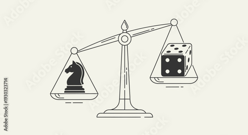 Strategy vs Luck Concept Illustration