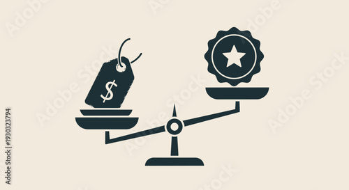 Cost vs Quality Comparison Concept