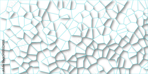 Abstract extruded white Voronoi diagram blocks vector background. Multicolored geometric wattled mosaic pattern wallpaper. geometric seamless pattern with 3d shapes triangle background. 