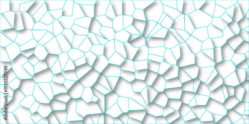 Abstract extruded white Voronoi diagram blocks vector background. Multicolored geometric wattled mosaic pattern wallpaper. geometric seamless pattern with 3d shapes triangle background. 