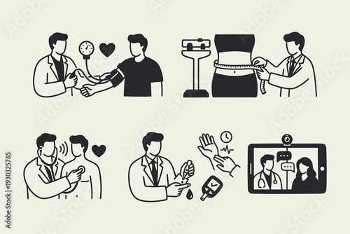 Comprehensive Medical Checkup and Healthcare Services Icon Set