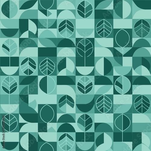 Geometric leaf pattern vector