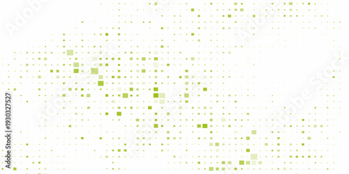 Techno abstract pattern of green squares. Vector Illustration