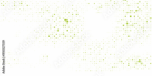 Techno abstract pattern of green squares. Vector Illustration