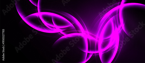 Abstract pink swirls, luminous lines, dark background. Dynamic composition creates energetic visual impact. Modern design element.