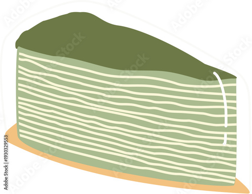 Street Food Matcha Mille Crepe Cake