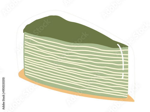 Street Food Matcha Mille Crepe Cake