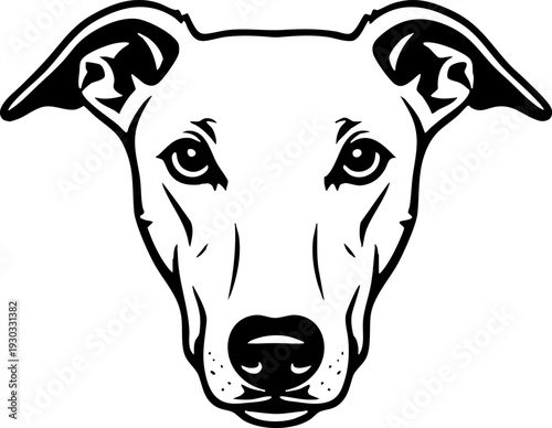 Elegant Dog Head Stylized Vector Illustration