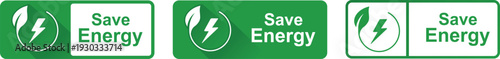 Save Green Energy Eco Label Icon Design