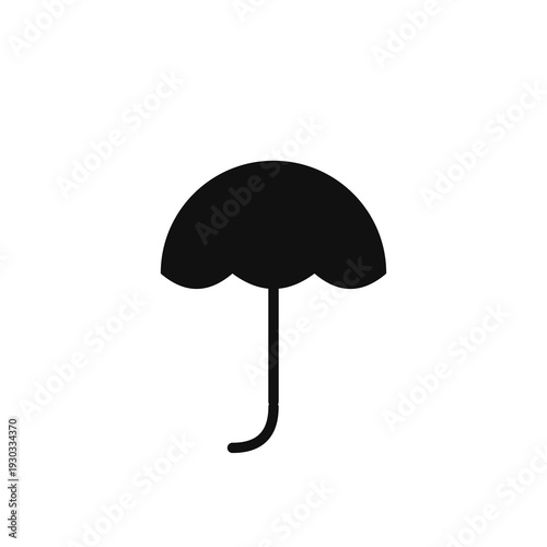 Umbrella Icon Black Silhouette Vector