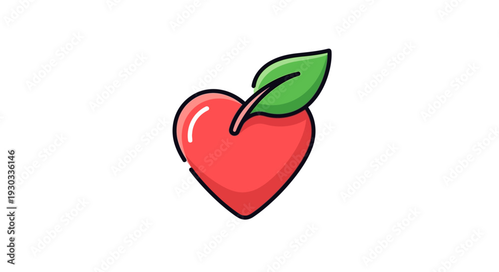 Fototapeta premium Healthy Food and Fruit Lifestyle Flat Icon Set Featuring Apple and Nutrition Symbol Representing Organic Diet, Fresh Produce, Wellness Eating and Balanced Nutrition Concept