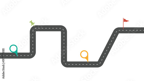 Business Journey Road Map Infographic Elements