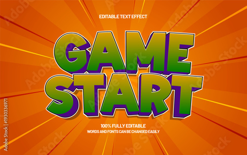 Game Start Editable Text Effect - Arcade Gaming Typography Style
