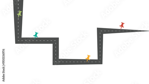 Road Map Winding Path Journey Template