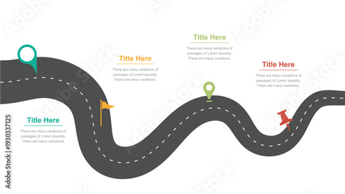 Winding Journey Road Map Infographic