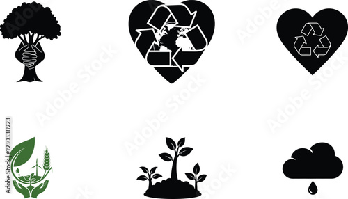 World environment day eco friendly symbols and icons
