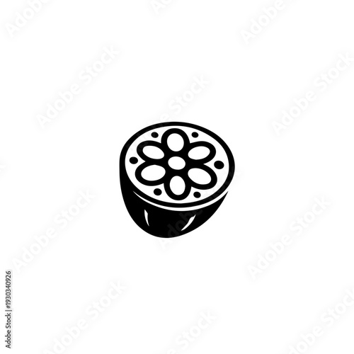 Black and white floral button with intricate embroidery design