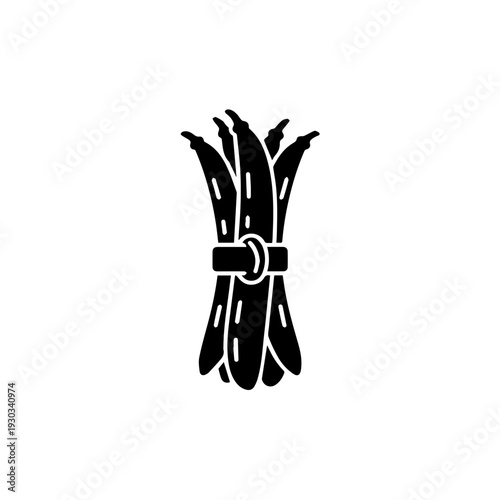 A bundle of asparagus tied together with a natural string for freshness and presentation