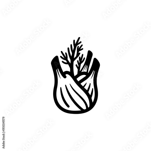 Black and white illustration of a sheaf of wheat inside a circle