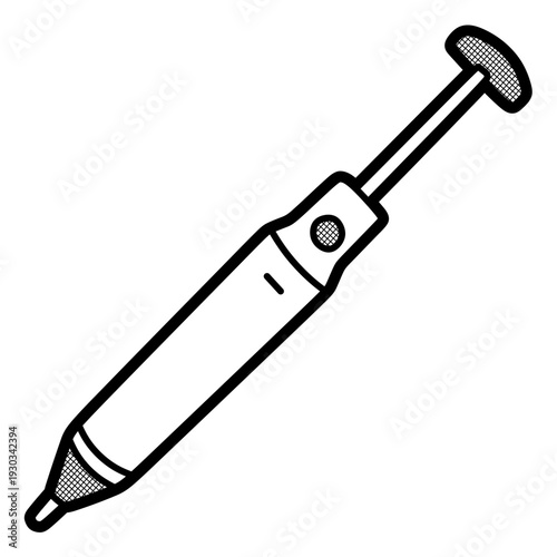 simple soldering iron suction cup vector, customizable lines