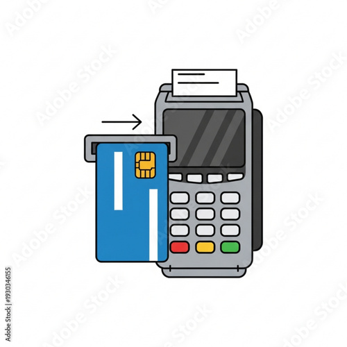 Credit card being inserted into a POS terminal for payment processing.