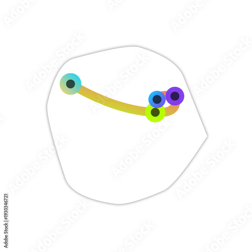 Abstract customer journey paths business icon, duotone cutout SVG