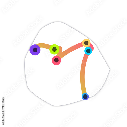 Abstract customer journey paths business icon, duotone cutout SVG