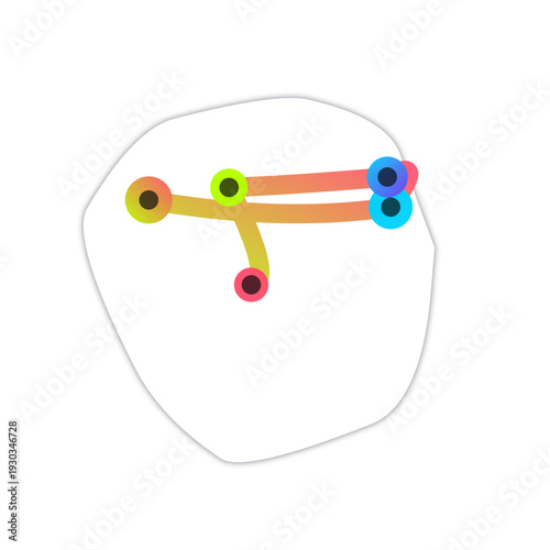 Abstract customer journey paths business icon, duotone cutout SVG