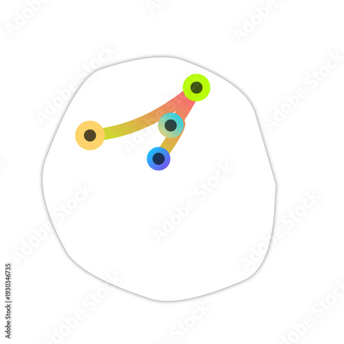 Abstract customer journey paths business icon, duotone cutout SVG