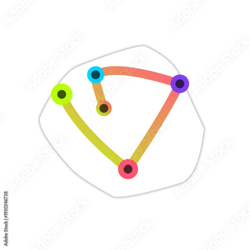 Abstract customer journey paths business icon, duotone cutout SVG