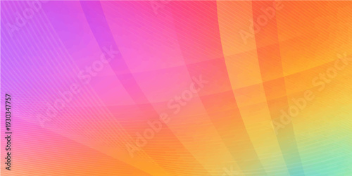 A vibrant abstract rainbow background features a colorful geometric pattern with bright gradient lines and a blurred spectrum texture for a modern vector art wallpaper illustration