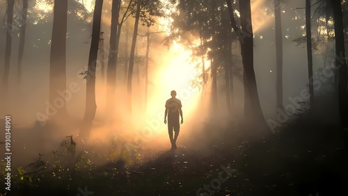 Person Walking Toward Light Representing Hope and Mental Health Recovery