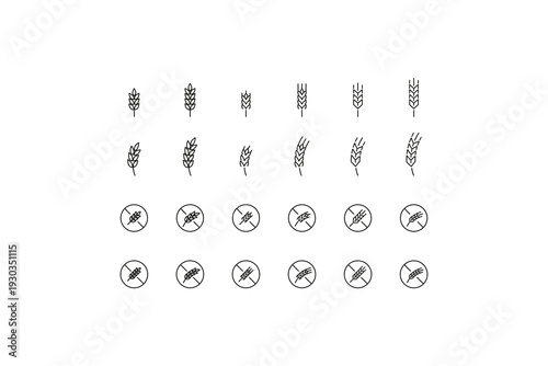 Wheat Growth Stages Icon Set